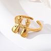 304 Stainless Steel Open Cuff Rings for Women RJEW-M060-01G-08-3