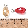 15Pcs Electroplate Glass Pendants PALLOY-JF03011-3