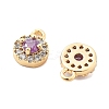 Brass Micro Pave Cubic Zirconia Charms KK-L222-001G-03-2