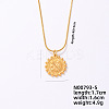 Vintage 304 Stainless Steel Round Snake Chain Flat Round Pendant Necklaces VV1854-5-1