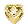 Rack Plating Brass Micro Pave Cubic Zirconia Beads with Enamel KK-Z081-06-1