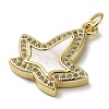 Brass Micro Pave Cubic Zirconia Pendants KK-Q808-20G-2