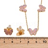 Butterfly 304 Stainless Steel Enamel Necklaces & Stud Earrings Setss for Women SJEW-K003-04G-6