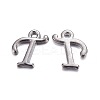 Gunmetal Plated Alloy Letter Pendants LS-PALLOY-P097-03-T-1