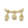 Brass Micro Pave Cubic Zirconia Pendants KK-Q066-15A-G-1