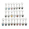 Gemstone Heart with Wing Pendant Keychain G-Z033-04P-1