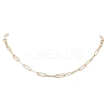 4MM Brass Textured Paperclip Chain Necklaces NJEW-JN05655-4