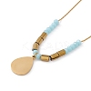 304 Stainless Steel Teardrop with Evil Eye Pendant Necklace for Women LS-NJEW-P269-14G-3