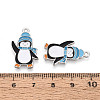 Rack Plating Alloy Enamel Penguin Pendants ENAM-T024-66A-P-3