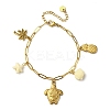 304 Stainless Steel Cable Chain Charm Bracelets BJEW-L708-06G-4