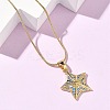 304 Stainless Steel Micro Pave Sky Blue Cubic Zirconia Pendant Necklaces for Women LS-NJEW-Z103-01G-02-2
