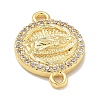 Rack Plating Brass Micro Pave Clear Cubic Zirconia Religion Virgin Mary Connector Charms KK-L224-094G-05-2