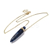 Dyed Natural Lapis Lazuli Bullet Shaped Perfume Bottle Pendant Necklaces G-B089-02G-09-2