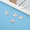 Wedding Theme Antique Silver Tone Tibetan Style Heart with Bride Rhinestone Charms TIBEP-N005-12E-5