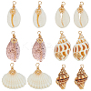 36Pcs 6 Styles Natural Mixed Shell Pendants PALLOY-PHE00014-1