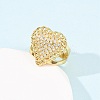 Adjustable Brass Micro Pave Cubic Zirconia Cuff Rings for Women RJEW-B139-08G-01-3