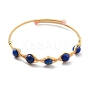 Natural Lapis Lazuli Wrapped Cuff Bangle BJEW-A122-07B-1