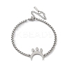 Moon 304 Stainless Steel Link Bracelets BJEW-M097-02P-4