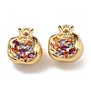 Brass Micro Pave Clear Cubic Zirconia Charms KK-U037-12G-02-1