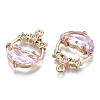 Faceted Transparent Glass Pendants GLAA-T020-18G-3