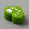 Heart with Word I Love Mom Silicone Beads SIL-WH0001-61J-2