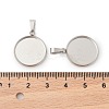 304 Stainless Steel Pendant Cabochon Settings STAS-I328-01F-P-3