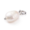 Grade B Natural Cultured Freshwater Pearl Charms X-PALLOY-JF01497-02-3