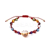 Adjustable Lanmpword Evil Eye Braided Bead Bracelet BJEW-JB11059-03-1