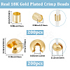 400Pcs 2 Styles Brass Crimp Beads Covers KK-BBC0023-39-2