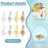 60Pcs 4 Colors Tibetan Style Treble Clef Pendants TIBEP-YW0002-09-3