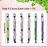 6Pcs Polyester & Spandex Cord & Resin Golf Beads Count Stroke Score Counter HJEW-DR00175-2