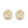 Brass Micro Pave Clear Cubic Zirconia Charms KK-C006-19G-2