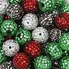 Christmas Theme Acrylic Rhinestone Beads OACR-L020-01-2