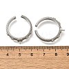 Brass Pave Clear Cubic Zirconia Open Cuff Ring Settings KK-K398-11P-3