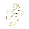 Brass Star Heart Link Chain Necklaces NJEW-M108-30G-2