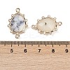 Natural White African Opal Faceted Connector Charms G-K347-07G-04-3