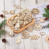 100Pcs 10 Styles Undyed Natural Wooden Big Pendants WOOD-EL0001-03-6