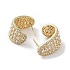Rack Plating Brass Micro Pave Cubic Zirconia Stud Earring EJEW-C081-20G-2