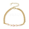 Natural Pearl Beaded Link Bracelets BJEW-A038-02G-4