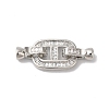 Rack Plating Brass Micro Pave Clear Cubic Zirconia Fold Over Clasps KK-A222-19P-1