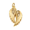 Brass Micro Pave Cubic Zirconia Pendants X-ZIRC-P060-23G-2