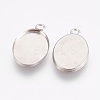 Tarnish Resistant 304 Stainless Steel Pendant Cabochon Settings STAS-F167-12P-2