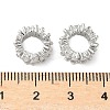Brass Micro Pave Cubic Zirconia Rondelle European Beads KK-A254-08P-2