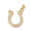 Rack Plating Brass Clear Cubic Zirconia Pendants KK-Z056-21G-1