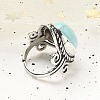 Synthetic Turquoise Adjustable Rings RJEW-I108-01AS-08-3