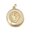 Brass Micro Pave Cubic Zirconia Pendants KK-R002-05G-1