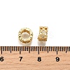 Brass Micro Pave Cubic Zirconia Rondelle European Beads KK-C106-19G-2