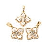 Natural Shell & Clear Cubic Zirconia Pendants KK-G553-13G-1