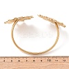 304 Stainless Steel Flower Cuff Bangles for Women BJEW-Z157-02G-03-3