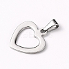 Tarnish Resistant 304 Stainless Steel Open Heart Pendants STAS-I127-030P-2